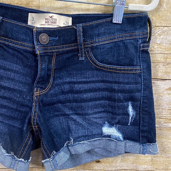 Hollister dark wash denim midi short size 3 waist 26 - Picture 4 of 7